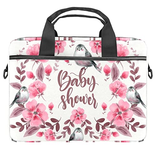 Funda bandolera de portátil 13 13.3 14.5 pulgadas con flores y escalas negras