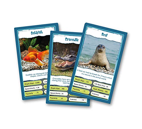 Image of Kaizen MicroLessons: Aquatic Life Smart Trump Cards. Cards to Enhance General Awareness for Age 6-13. Learn While Playing. General Knowledge for Kids, Adults and Families. Gifts for Kids
