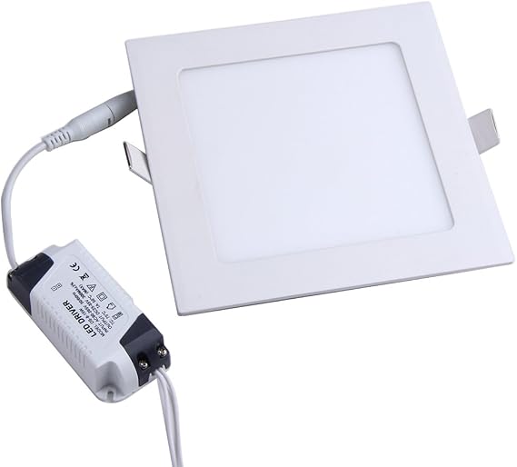 5 Pack 3W LED Panel Light Lamp, Square LED Recessed Downlight Panel Ceiling Lighting with LED Driver, AC85-265V, Hole Size 75MM (3W, Warm White)