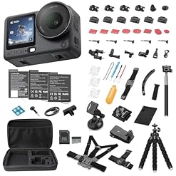 DJI Osmo Action 6 8K Waterproof Action Camera Bundle 111 Square Sensor 50GB Built in Storage Original Essential Combo 58 Piece Accessory Kit 2 Extra Batteries Extra 64GB Card