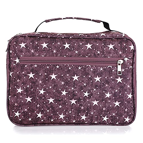 BTSKY Colored Pencil Case 300 Slots Pen Pencil Bag Organizer High Capacity Pens Holder with Double Zippers Multilayer Holder for Prismacolor Crayola Colored Pencils Watercolor Pens & Gel Pens Purple Star