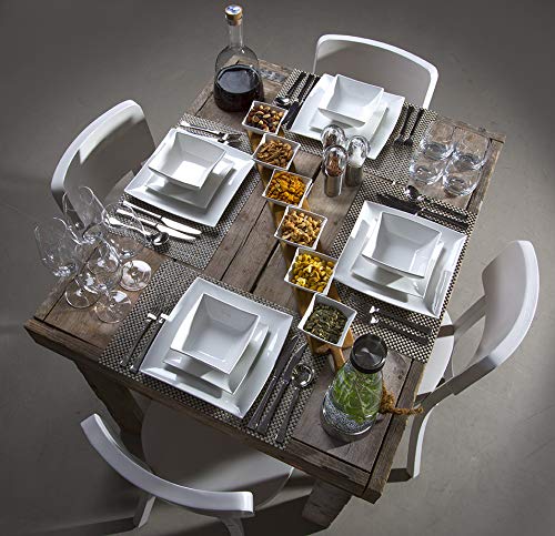 East Meets West Piatto Fondo Quadrato 18 Cm - Resistente E Di Design, Perfetto Per Zuppe E Pratti, Stile Orientale Moderno - 5