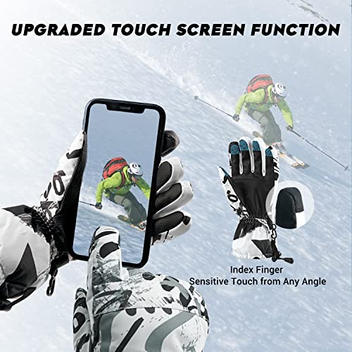 Atercel Ski Gloves Men Women Waterproof, 2022 Updated Touchscreen Snow Gloves, Snowboard Gloves For Cold Weather(Green, Medium) #TOP3