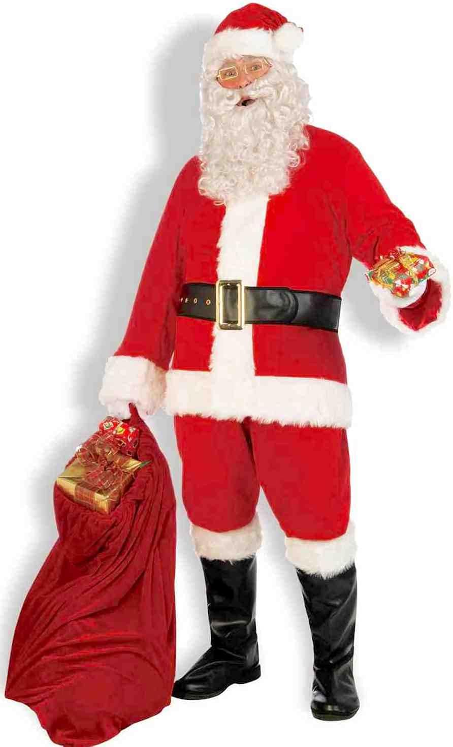 Forum Deluxe - Traje de Papá Noel color blancorojo talla única
