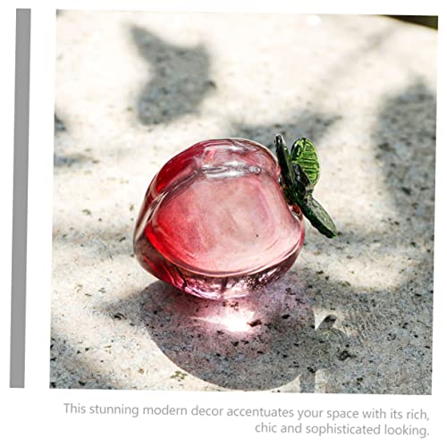 Besportble Peach Ornaments Figurines Decor Artificial Fruit Crystal Decorations Artificial Peach Fruit Crystal Fruit Decoration Fruit Collectibles Peach Bathroom Decor Kitchen Cabinet Decor #TOP2