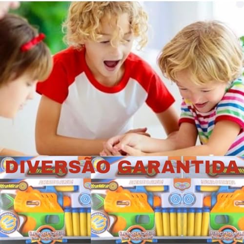 PISTOLA ARMA LANÇA DARDOS BRINQUEDO INFANTIL LANÇADOR DE 5 DARDOS MACIOS DE ESPUMA MAIS SEGURO QUE G