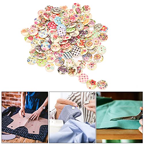 200 Peças Botões De Costura De Madeira 15mm Cores Sortidas Para Artesanato Roupas Costura Botões De