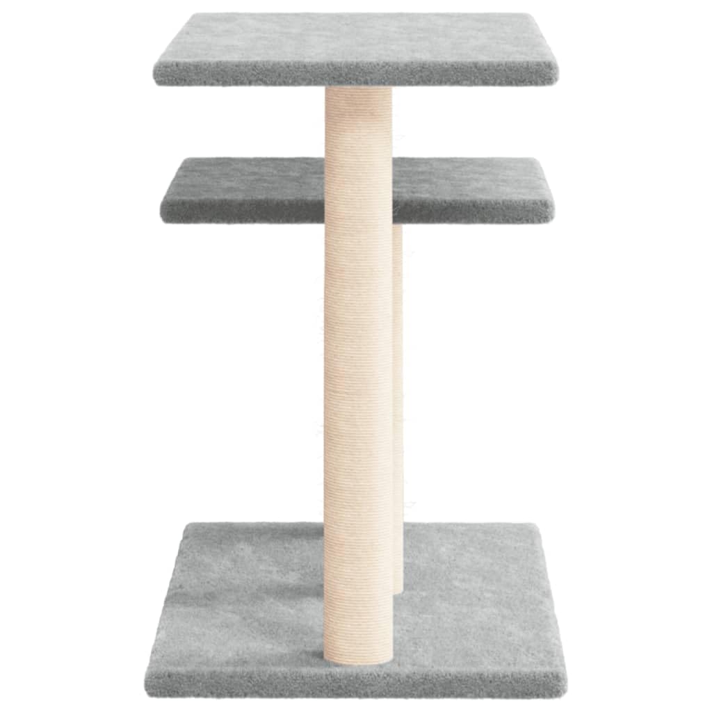 Homgoday Tiragraffi per gatti con piattaforme grigio chiaro, 62,5 cm, torre tiragraffi multilivello per gatti con scala e condomini, centro attività per gatti da interni