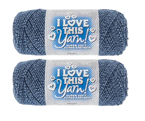 Image of Hobby Lobby Print I Love This Yarn, 714 Marled Denim, Set of 2 | 4 Medium Weight, 252 Yards Per Skein