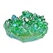 SUNYIK Green Titanium Coated Crystal Cluster,Quartz Drusy Geode Gemstone Specimen Specimen Sphere Figurine(0.2-0.3lb)