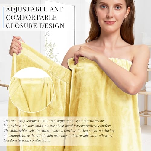 Image of PJGGZ Towel Wrap for Women, Three Adjust Clasps Closure Bath Wraps After Shower Spa Sauna Bathrobe(Available in Plus Size)