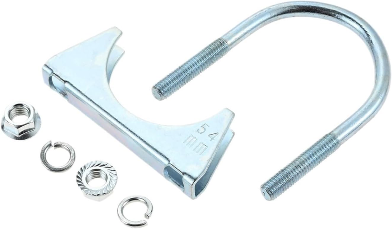 U-shaped Exhaust Pipe Clamp 2Pcs U Bolt Muffler Clamp 38-76MM Dia U-bolt Tip Exhaust Clip Replacement For RV UTV Tractor Motorcycle System(Inner diameter 63MM)