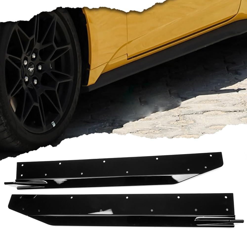 Side Skirt Extension Splitter Lip for Ford Mustang S650 GT Darkhorse Ecoboost 2024 2025 2026 Car Lower Diffuser Side Fender Skirt Body Kit Extensions (ABS Matte)