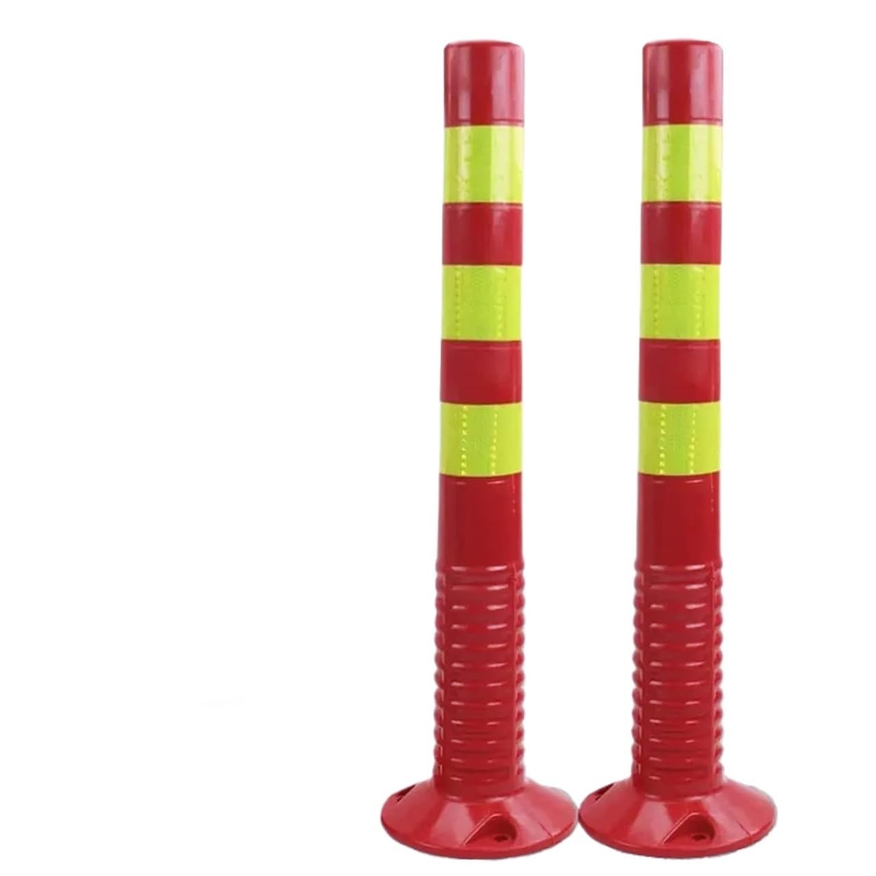 Generico Dissuasori di parcheggio Flessibili e Riflettenti - Pali di Controllo del Traffico riutilizzabili per vialetti e Gestione della Folla (Rosso e Giallo, Confezione da 4) - Soluzioni di sicurez