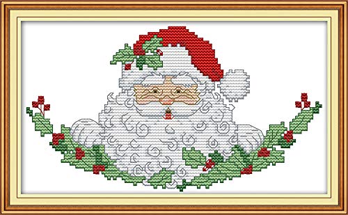 Captaincrafts New Stamped Cross Stitch Kits Preprinted Pattern Counted Embroidery Starter Kits For Beginner Kids And Adults - Santa Claus 11 - Diy Artwork Needlecrafts (Stamped 11Ct) #TOP3