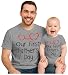 Our First Father's Day Dad & Baby Matching Set Infant Bodysuit & Men's T-Shirt Dad Gray Large/Baby Gray NB (0-3M)