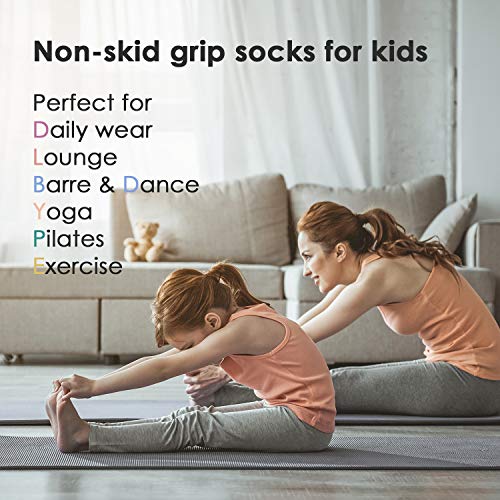 Non Skid Grip Cotton Socks for Kids, Perfect for Daily wear, Yoga, Dance, Barre, Ballet3