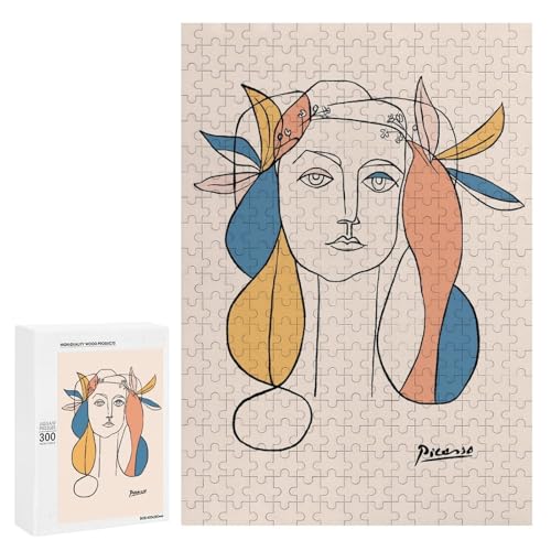 Pablo Picassoパブロ・ピカソ世界のトップ画家による素晴らしい作品の印刷された《ピカソ ポスト カード 額》 木製ジグソーパズル DIY ジグソーパズル 知育玩具 子供/大人向け 親子ゲーム 贈り物 壁飾り 300 PCS