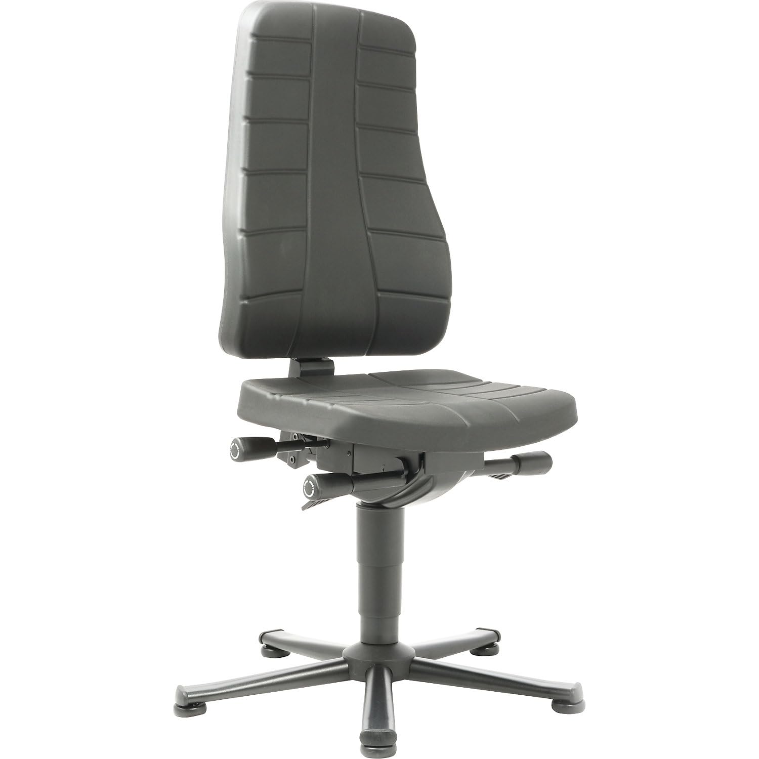 bimos | Sedia girevole da lavoro All-in-One | con piedini | PU espanso | nero