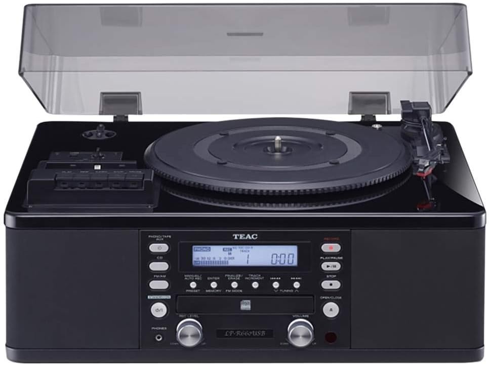 Teac LPR660USBPB LP-Cassette to CD Recorder/USB Home Theater Receiver, Black