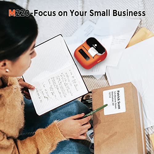 Phomemo M220 Label Printer, Portable Barcode Printer, 3.14 Inch Bluetooth Thermal Label Maker For Barcodes, Name, Address, Clothing Labeling, For Office Home,Compatible With Phones And Some Pc Orange #TOP6