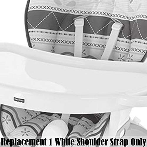 Image of Replacement Part for High Chair - Fisher-Price Space Saver High Chair Sunny Flower BGB27 ~ Replacement 1 White Shoulder Strap