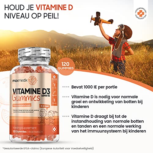 Vitamine D3 gummies voor kids vanaf 4+ - 1.000 IE (25 mcg) - 120 gummys voor 4 maanden - Sinaasappelsmaak - Vegetarisch… - Image 3