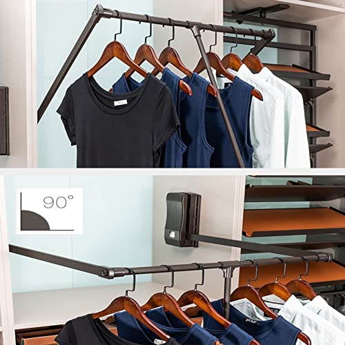 Tringles de garde-robe relevable rabattable porte-vêtements réglable - 4