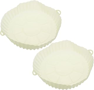 TOPPERFUN 2 Piezas De Bandeja De Silicona para Freidora De Aire Bandeja Redonda De Silicona para Freidora De Aire Accesorios para Horno Bandeja para Freidora De Aire Alfombrilla De