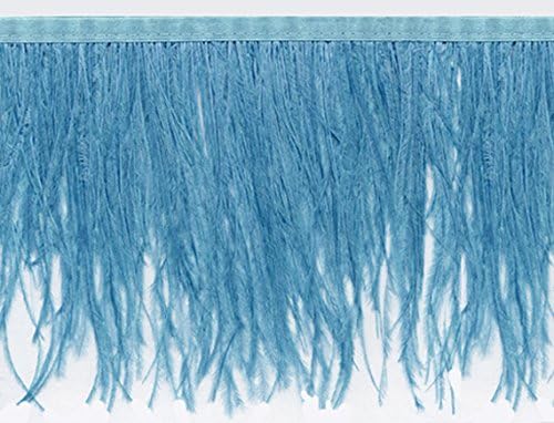 Ostrich Feather Fringe Trim | Available in 25 Colors | Priced per Yard (Blue)
