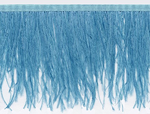 Ostrich Feather Fringe Trim | Available in 25 Colors | Priced per Yard (Blue)