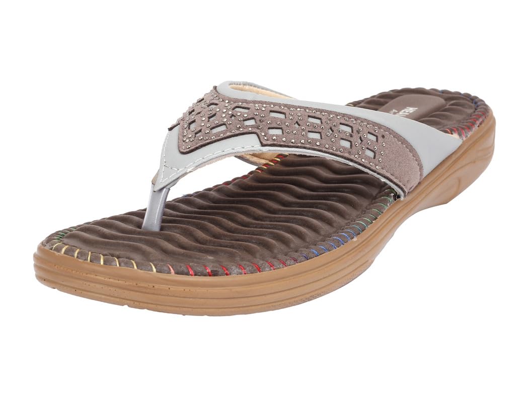 HEALTH FIT Extra Super Soft Ortho Care Diabetic & Orthopedic Slippers/Doctor Chappal & Footwear with Memory Foam Womens 682 BR-GY-8 UK (B0BSVBRYPL) Amazon Price History, Amazon Price Tracker