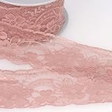 Rachel Bordure en dentelle Rose – au mètre