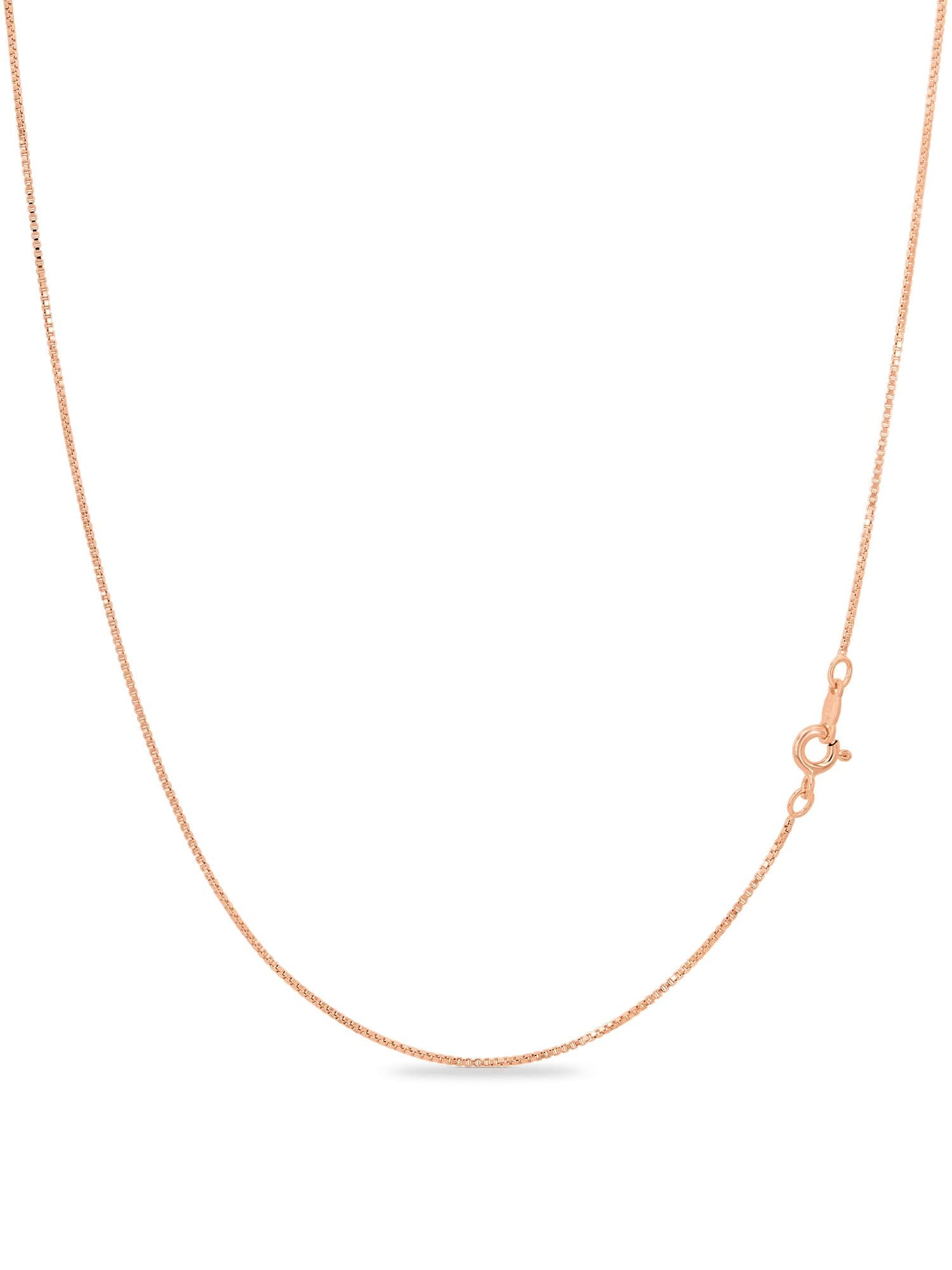 KEZEF 1mm Rose vergoldet Silber Box Kette Halskette, 18k vergoldet Halskette für Frauen und Männer, 30 Zoll