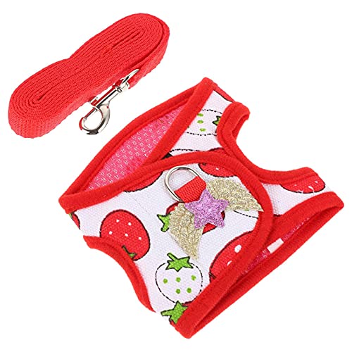 Creative Rabbit Vest Harness, Cloth Lead Attachment, Red