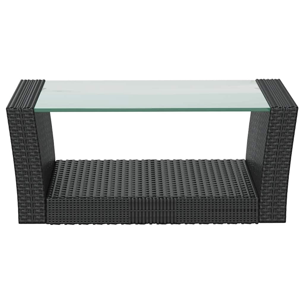 Fengshui 16-częściowy zestaw wypoczynkowy ogrodowy Poly Rattan czarny