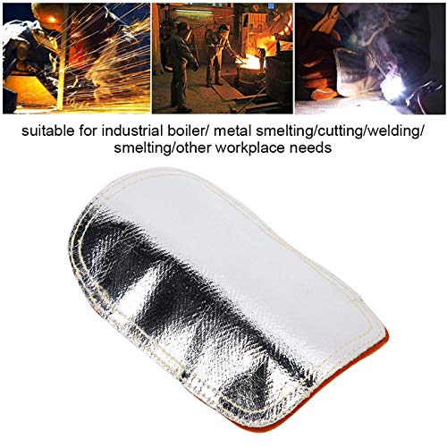 Anti Flame Stitching Sparking Shield Welding Pad, Leather Aluminized Back Welding Hand Pad for Welder Furnace - Image 3