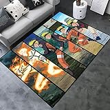 FEECOZ Anime Tapis Naruto Dessin animé Personnages Impression Tapis Chambre à Coucher Chevet Couverture Enfants Jeu Pad Enfants Crawl Pad rectangulaire Accueil antidérapant Pad Chambre d'enfants