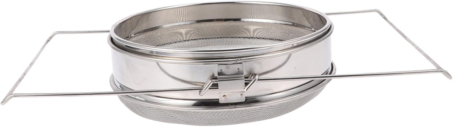 Double Layer Honey Strainer 201 Stainless Steel Beekeeping Filter Net for Honey Extraction Sturdy Beekeeping Tool for Home and Professional Use