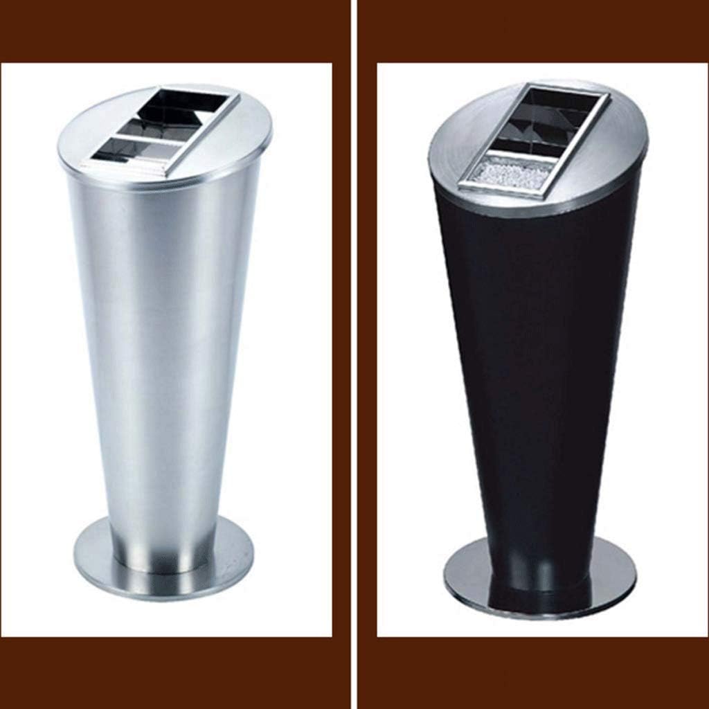 Waste Bins,Rrubbish Bin Outdoor Trash Can Stainless Steel Trash Can Hotel Mall Lobby Elevator Vertical Trash Can with Ashtray Public Place Cash Bucket 72X30.5 cm Heavy Trash Can/Black/a