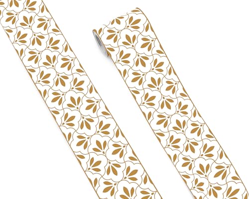 FLFK Wallpaper Borders - Floral Pattern Peel and Stick Wall Borders Self-Adhesive for Living Room Bedroom Kitchen Bathroom 4x240