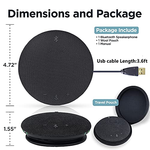 Innotrik Bluetooth Conference Speaker With Microphone | 360-Degree Voice Pickup & Noise Canceling Conference Room Omnidirectional Microphone | Usb Conference Microphone Bluetooth Speakerphone #TOP5