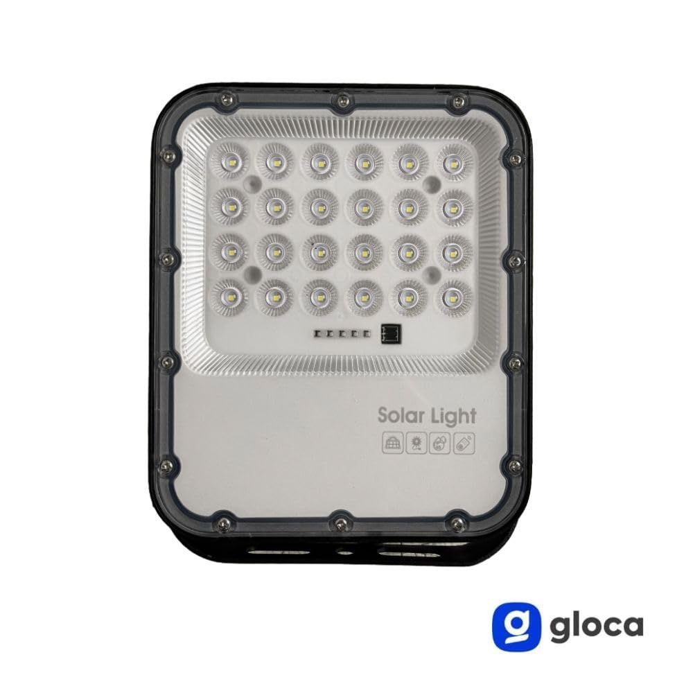 gloca Faro Solare A LED 50W Per Esterno Con Pannello Solare E Telecomando