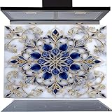 Imperial Bloom Glass Backsplash, Tempered Glass Backsplash, Glass Backsplash Behind Stove, Glass Backsplash for Kitchen Wall, Easy to Install Stove Backsplash