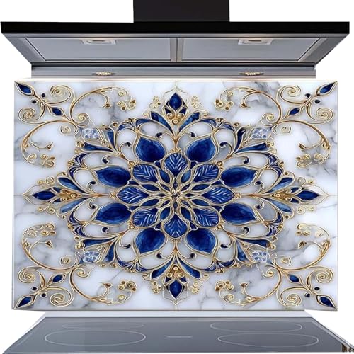 Imperial Bloom Glass Backsplash, Tempered Glass Backsplash, Glass Backsplash Behind Stove, Glass Backsplash for Kitchen Wall, Easy to Install Stove Backsplash