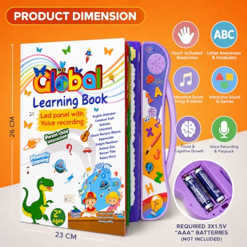 Image of Braintastic Kids Novelty Hindi Learning Reusable Slate Book | Hindi Varnamala, Numbers Practice | Early Learning Toy for 2+ Years (Global Learning Book)