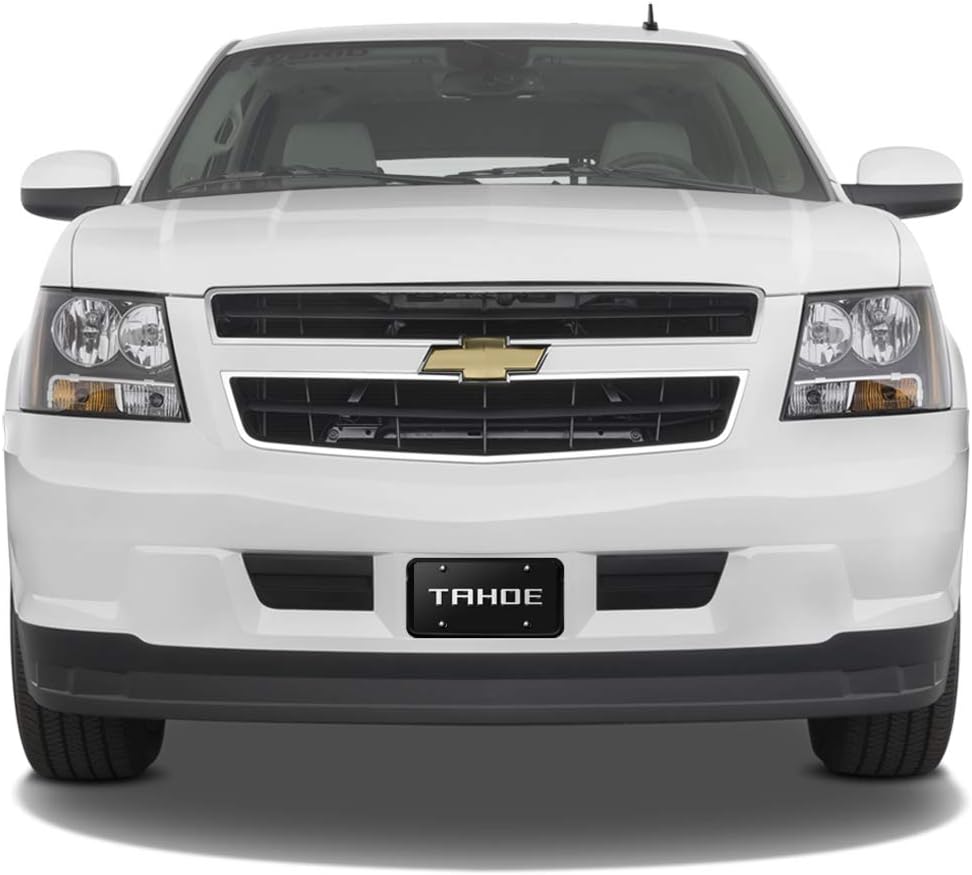 iPick Image Made for Chevrolet Tahoe 3D Nameplate Black Stainless Steel License Plate