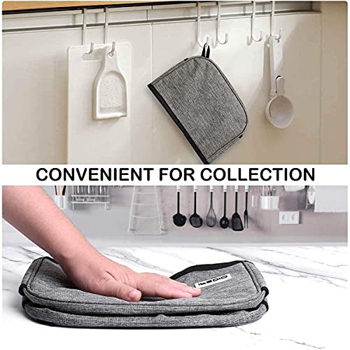 iFedio 2 Slice Toaster Cover with Two Pockets for Storing knife,Grey - Thumbnail 7