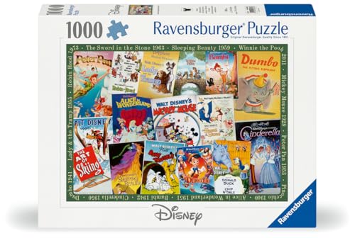 Puzzle 1000 pièces : Affiches vintage des films Disney Ravensburger France