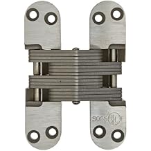 SOSS 418SS Stainless Steel 20/90/180 Min. Fire Rated Hinge for 1.75" Doors, Satin Stainless Steel Exterior Finish, Black, Model Number 418SSUS32D